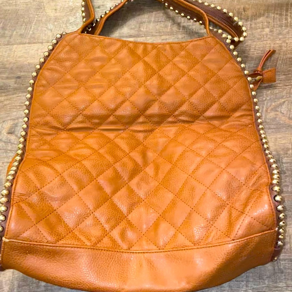 Big Buddha Bag Georgie Dark Brown Quilted Handbag Color Brown with color inside